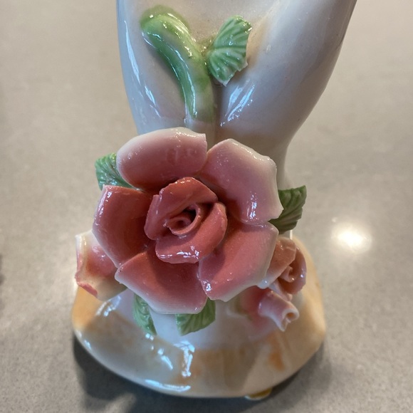 SET 2 Vintage Antique Hand Roses Ring Holders Porcelain Jewelry stand - Picture 4 of 16